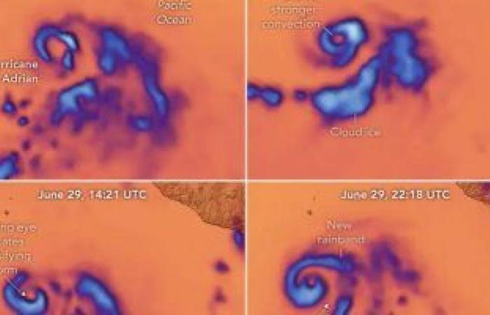 أقمار ناسا لمراقبة العواصف ترصد تطور هيكل إعصار أدريان